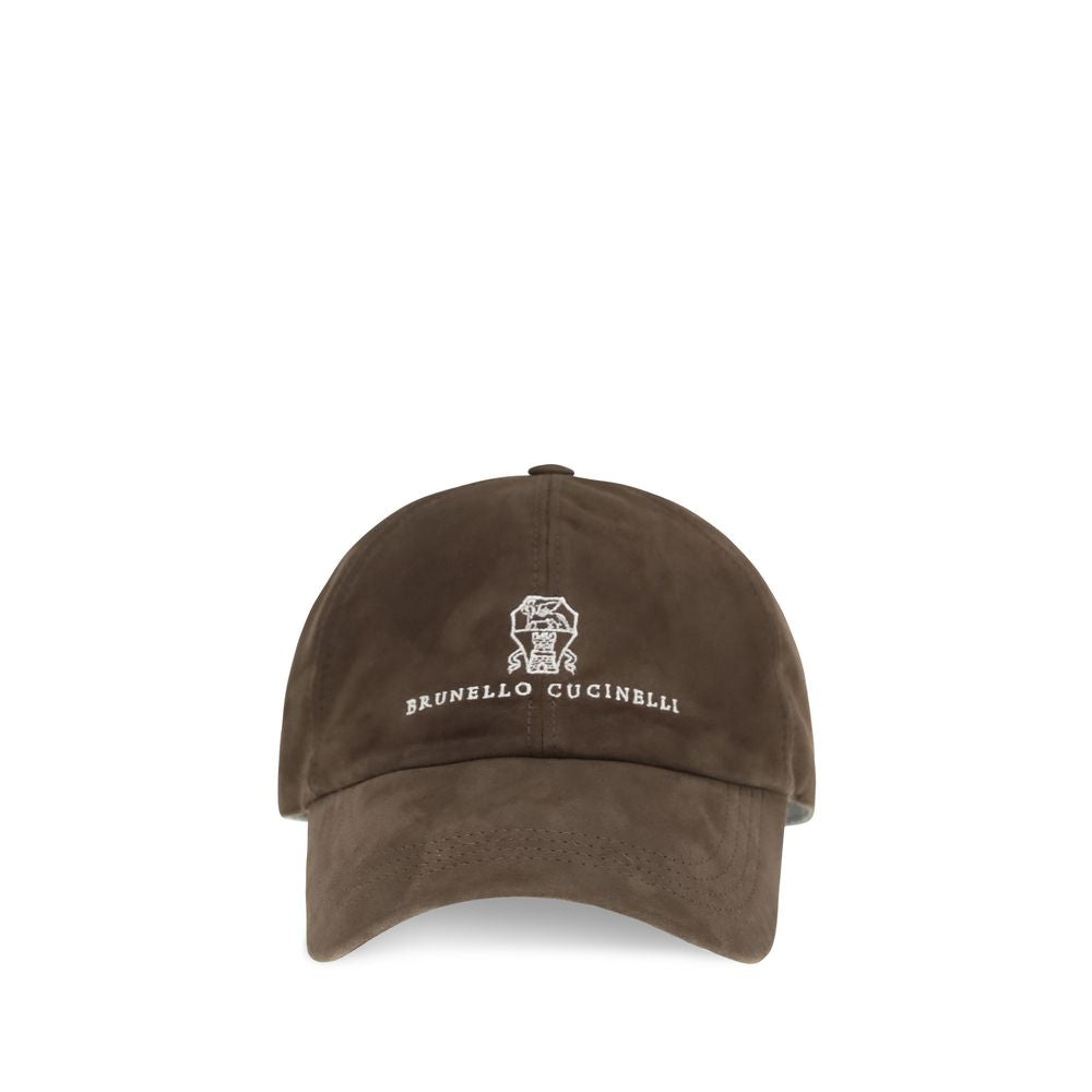 Brunello Cucinelli Brown Calf Leather Baseball Cap