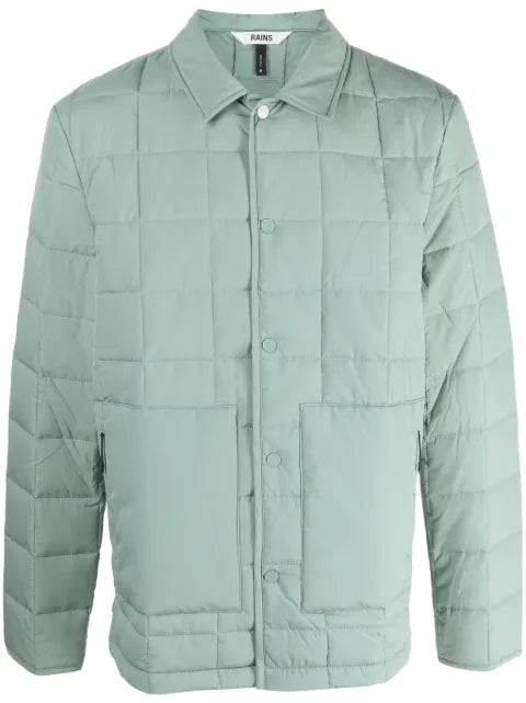 Rains Liner press-stud quilted shirt jacket
