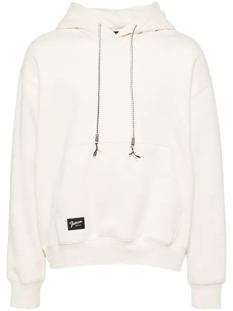 FIVE CM leather trim hoodie