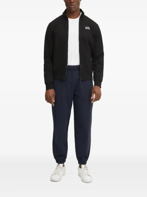 Ea7 Emporio Armani logo-plaque zip-up sweatshirt