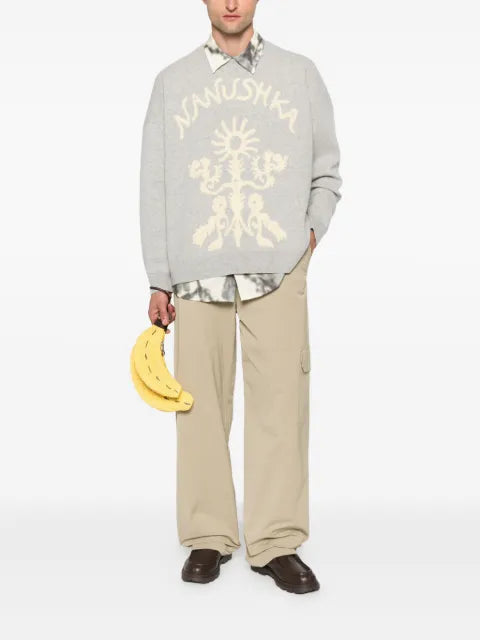 Nanushka floral-embroidered sweater
