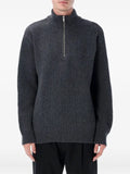 colorful standard half-zip ribbed-knit sweater