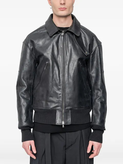 The Viridi-Anne zip-up leather jacket