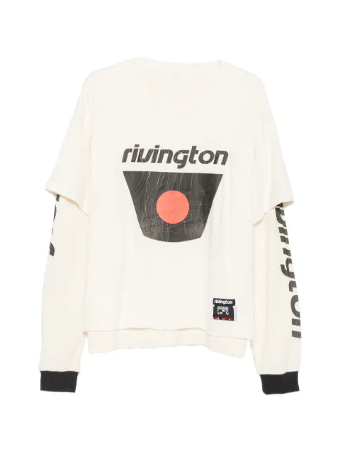 RRR123 layered-design graphic-print sweater