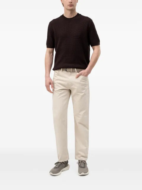 BOSS knitted-structure sweater in cotton