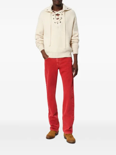 ISABEL MARANT Ydali lace-up collar sweater