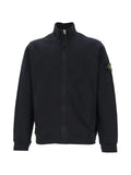 Stone Island 6100066 brushed organic cotton fleece regular-fit track jacket with ribbed inserts