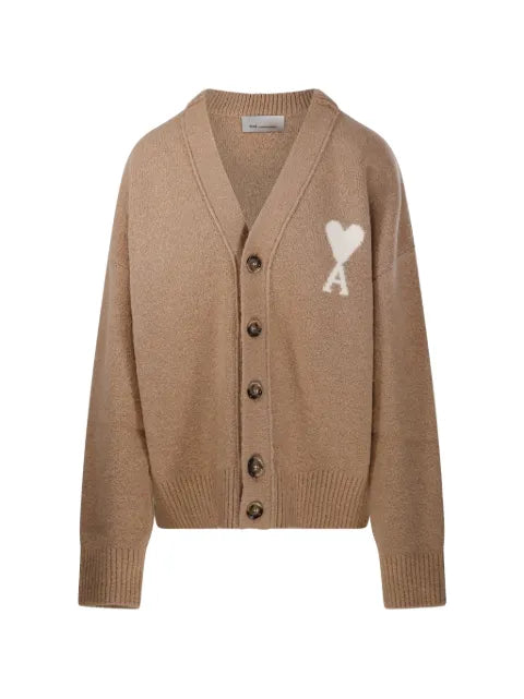 AMI Paris alpaca cardigan with Ami de Coeur