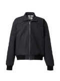SATOSHI NAKAMOTO padded panelled bomber jacket