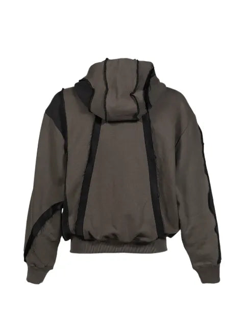 PACE panelled distressed hoodie