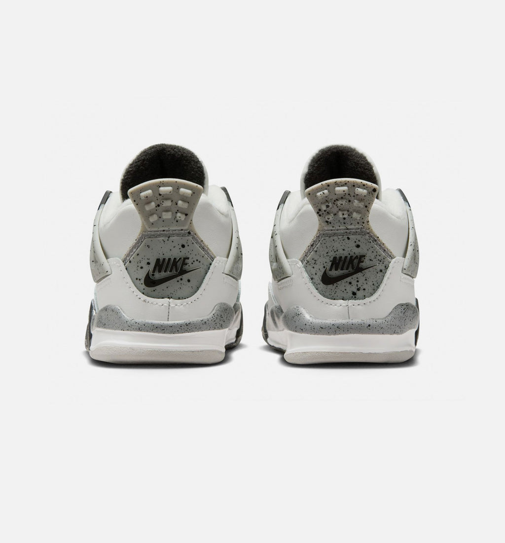 Air Jordan 4 Retro White Cement – Infant/Toddler Lifestyle Shoe in Summit White/Fire Red/Cement Grey/Black