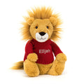 Bashful Lion with Personalized Red Jumper