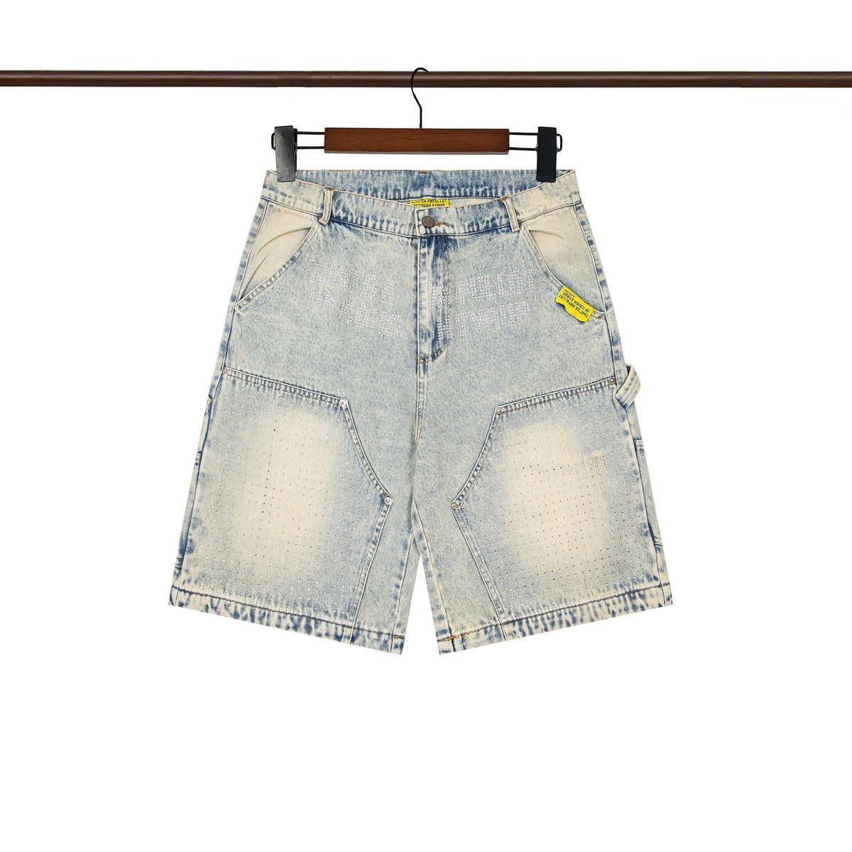 THAT'S A AWFUL LOT OF COUGH SYRUP Light Blue Washed Denim Shorts