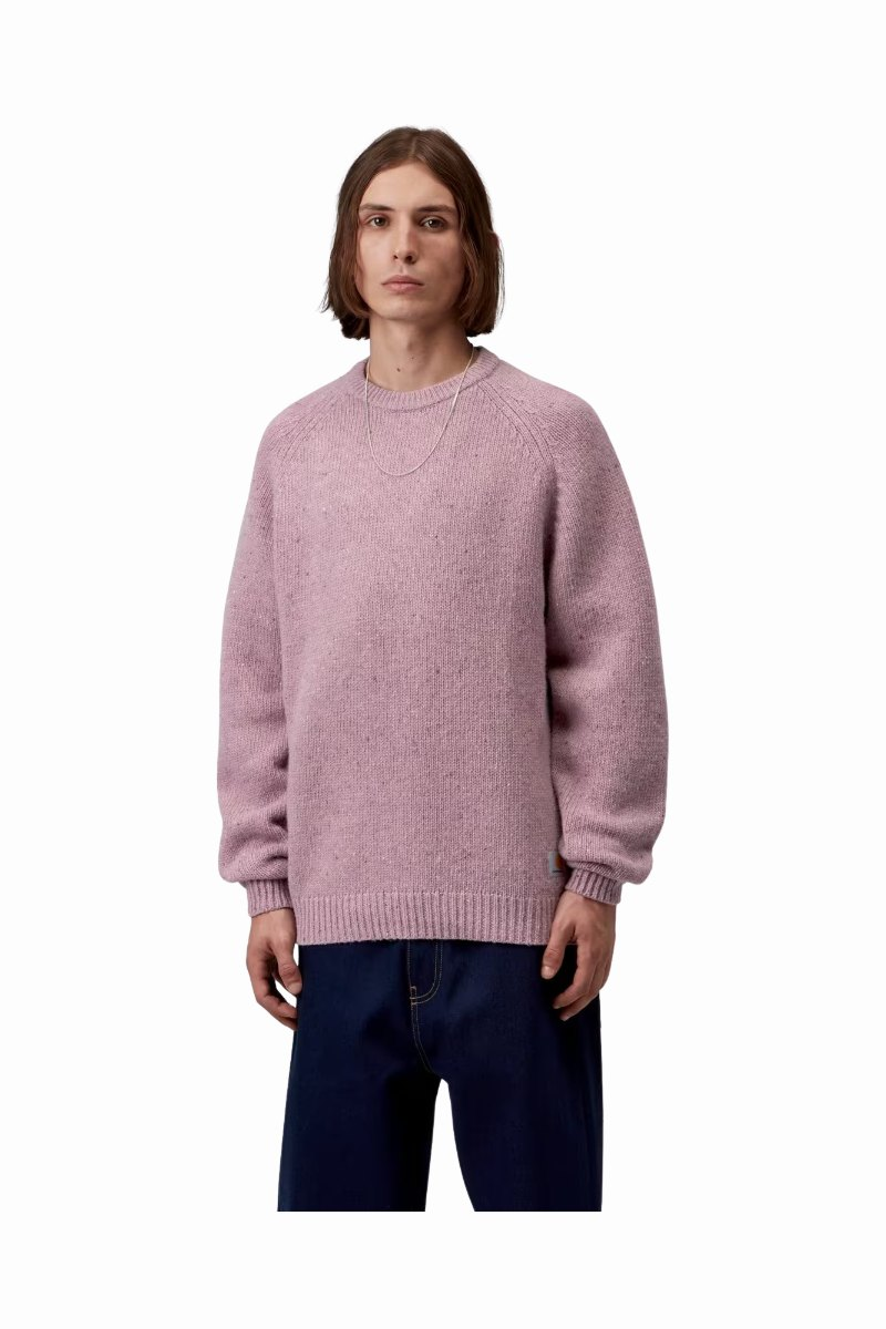 CARHARTT WIP ANGLISTIC SWEATER SPECKLED Hortensia
