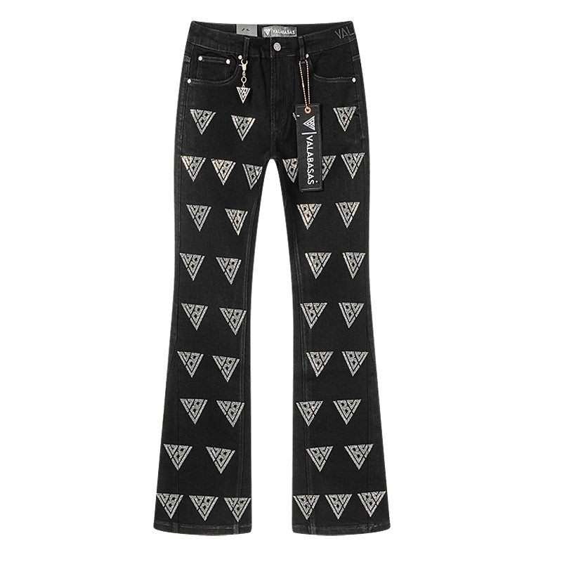 VALABASAS Rhinestone Triangle Jeans