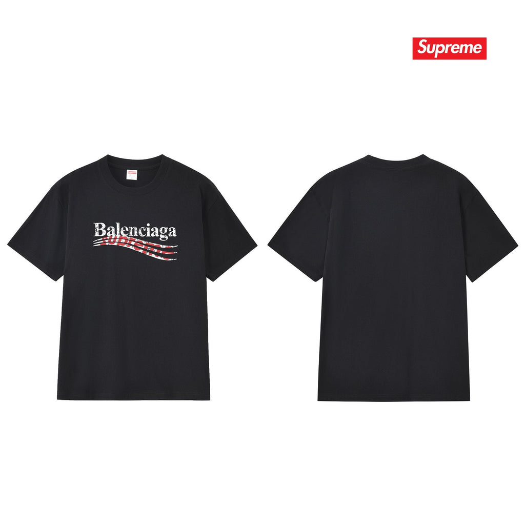 Supreme Balenciaga-Style Wave Graphic T-Shirt
