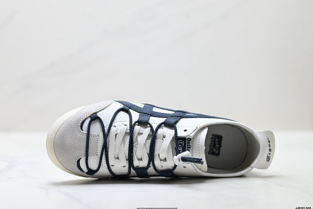 Onitsuka Tiger Retro Low Top White Navy Rope Lace Unisex Shoes Style 13