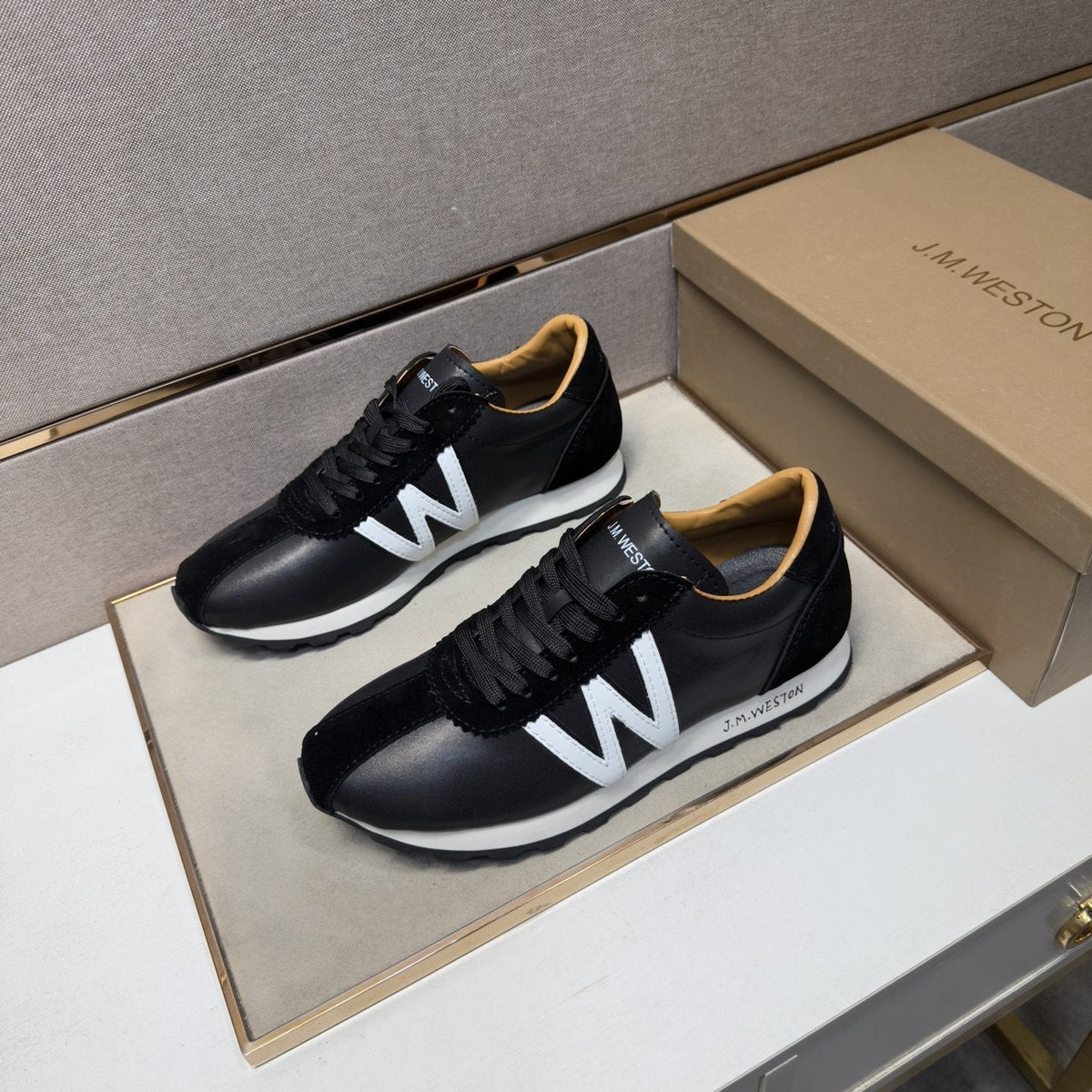 J.M. Weston Black W-Detail Sneakers