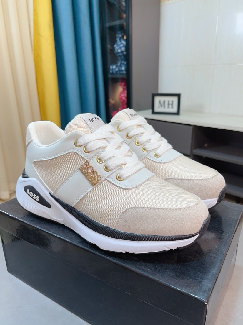 BOSS Low-Top Lace-Up Sneakers - Contrast Trim