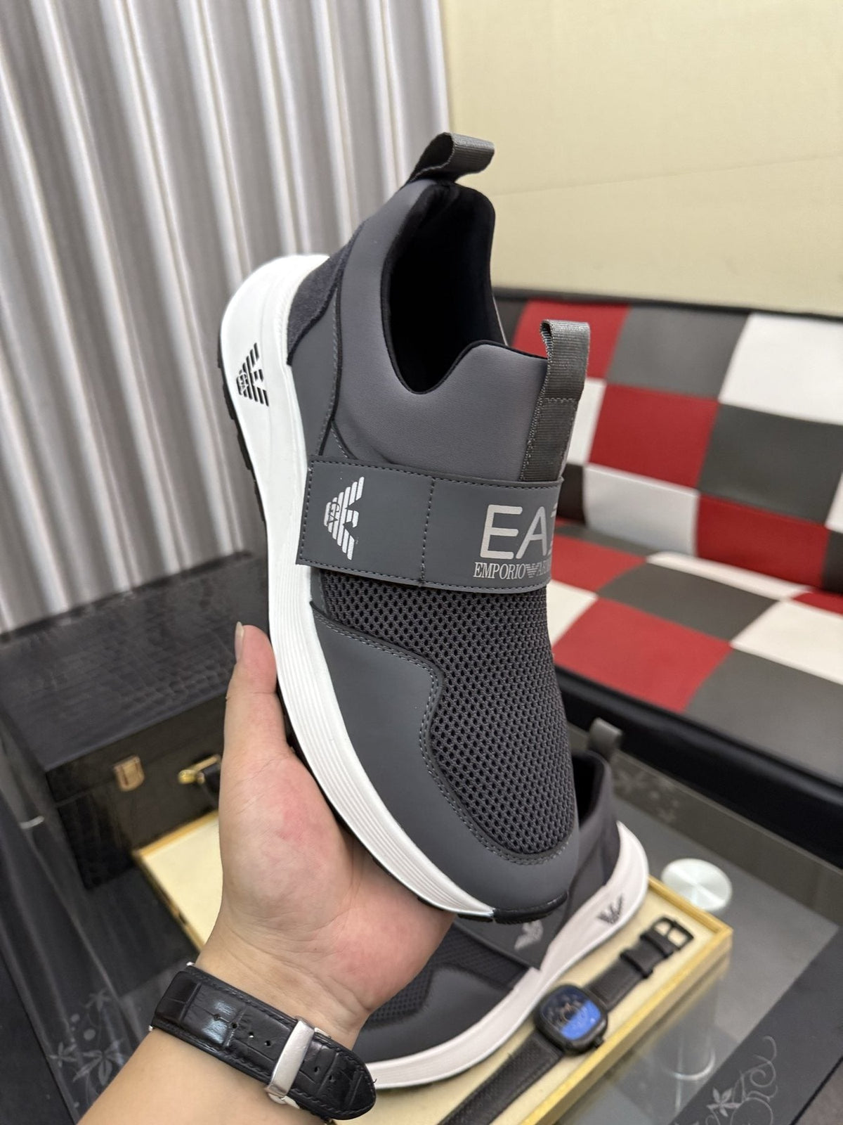Armani EA7 Mesh Slip-On Sneakers