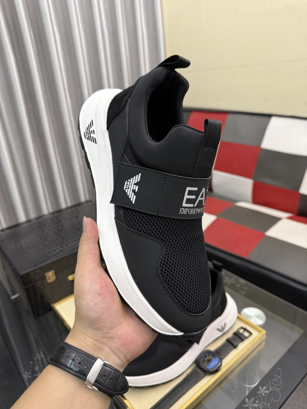 Armani EA7 Mesh Slip-On Sneakers
