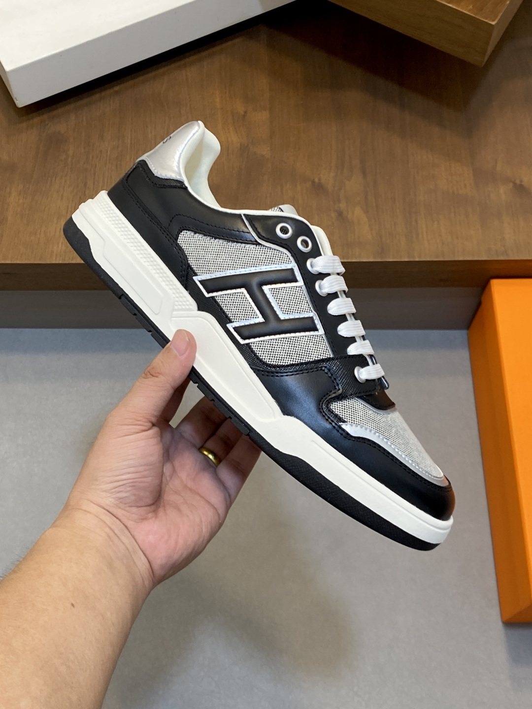 Hermès H-Panel Low-Top Sneakers