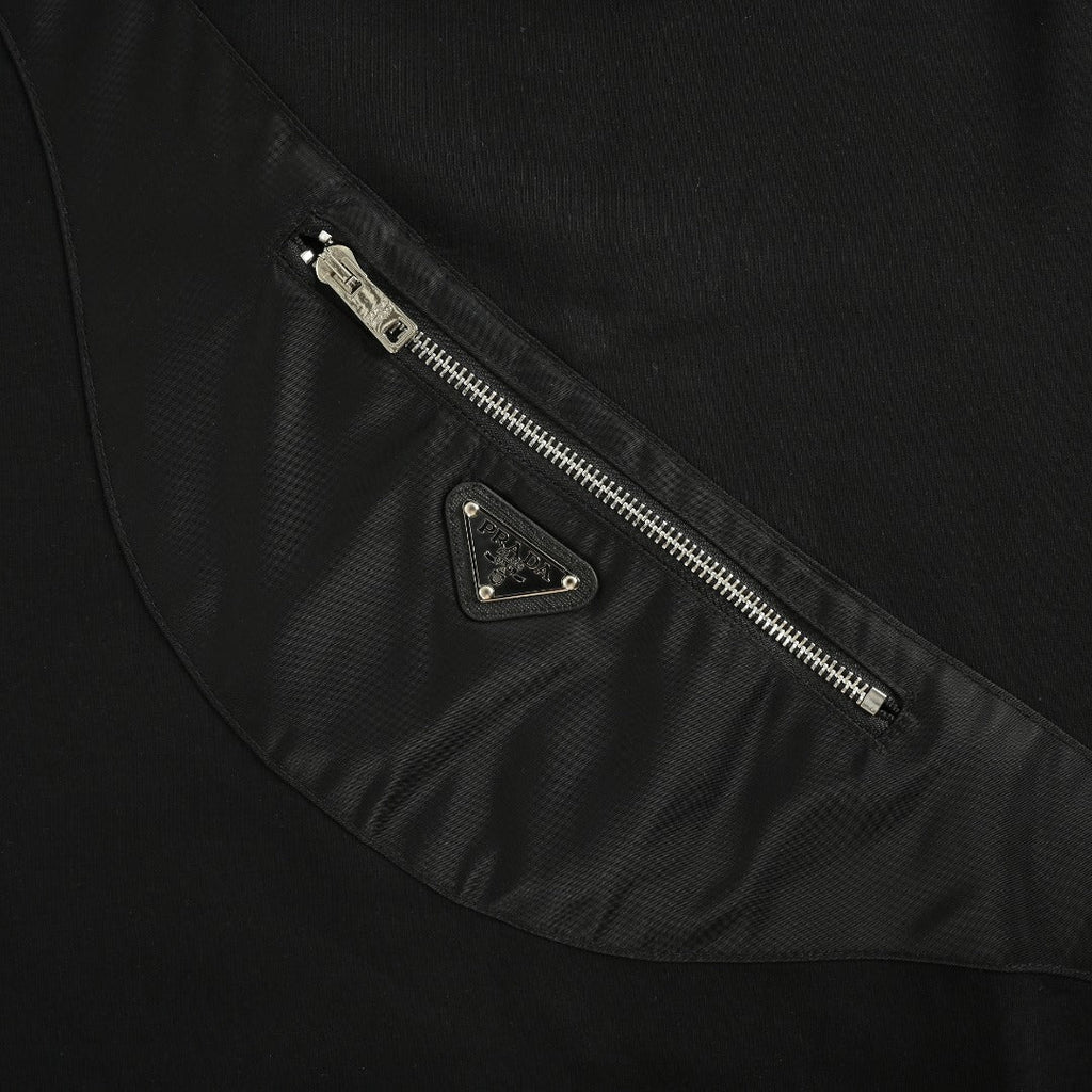 Prada Backpack Pocket Crewneck Sweatshirt Black