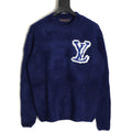 Louis Vuitton 22FW Large LV-Motif Knit Sweater - Navy