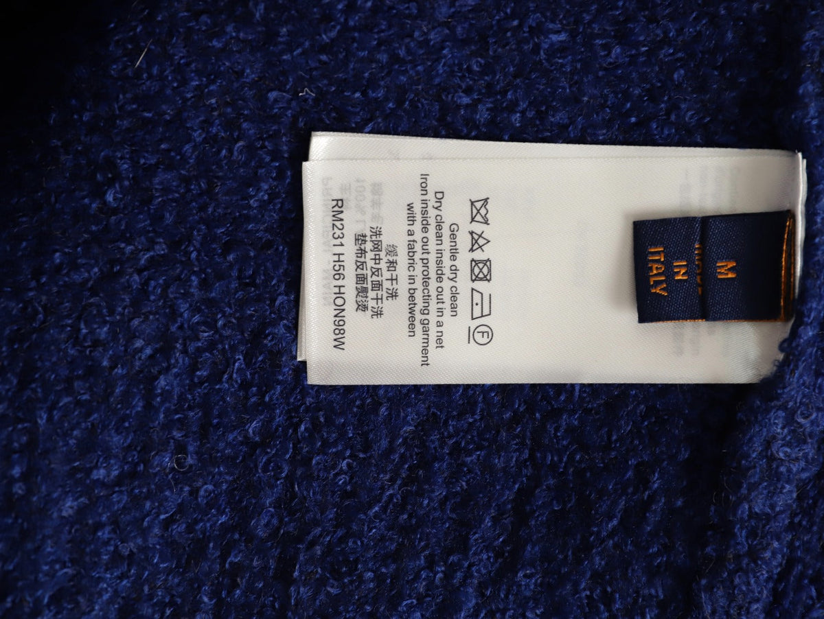 Louis Vuitton 22FW Large LV-Motif Knit Sweater - Navy