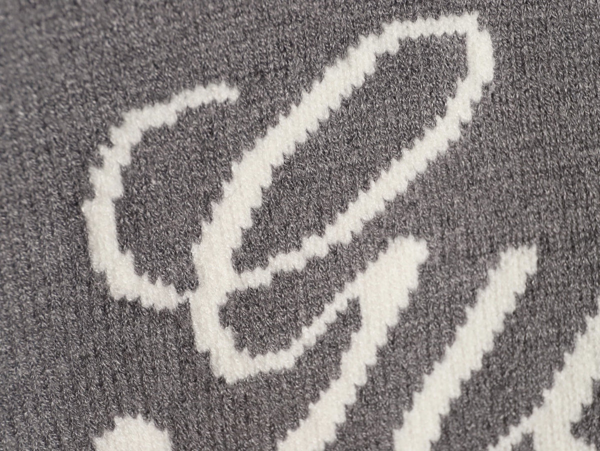 Gucci Signature-Logo Crewneck Sweater - Grey