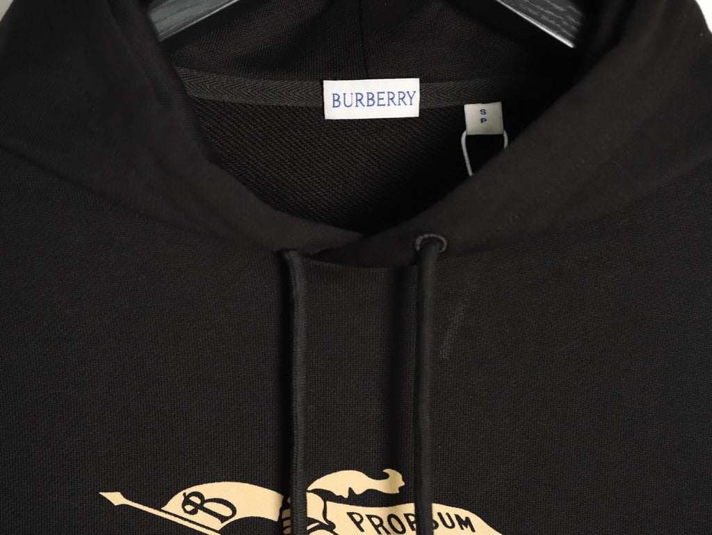 Burberry Equestrian Graphic Pullover Hoodie - Black